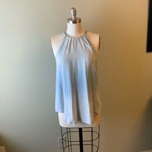 Sleeveless/halter top by cloth & stone, light denim, sz L, with tie behind neck